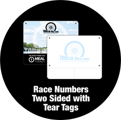 Picture of Race Numbers Two Sided with Tear Tags - Timers